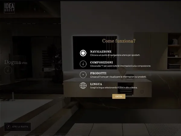 Una delle tante funzionalità che si incontrano navigando nello showroom digitale