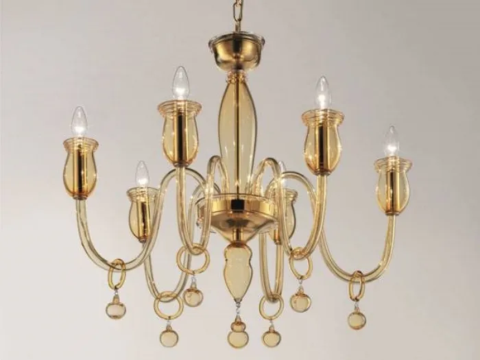 lampadario in vetro soffiato